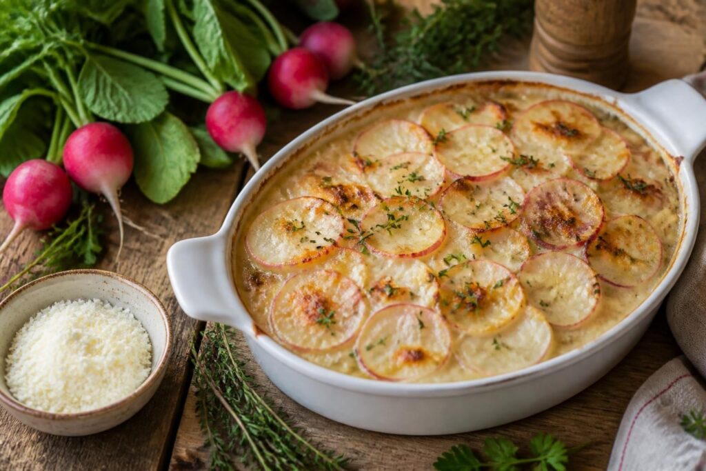 découvrez notre recette simple et savoureuse de gratin de radis cuits pour redécouvrir ce légume oublié et le sublimer en toute simplicité.