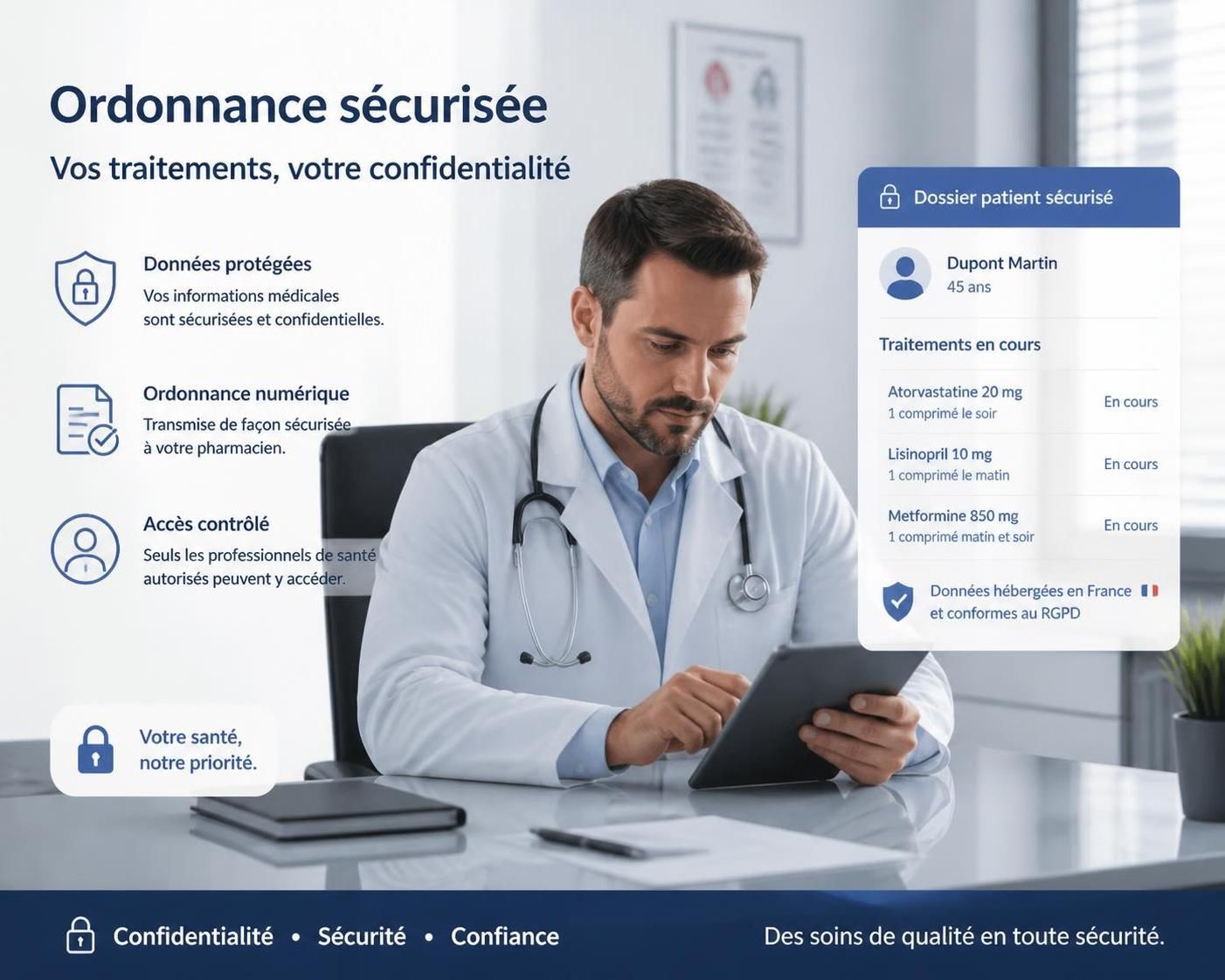 découvrez comment l'ordonnance sécurisée protège la confidentialité de vos traitements médicaux et garantit la sécurité de vos données personnelles.