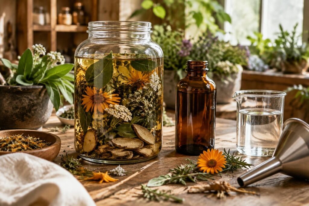 découvrez comment associer alcool et plantes médicinales pour préparer une teinture maison, avec des conseils de dosage et de précaution.
